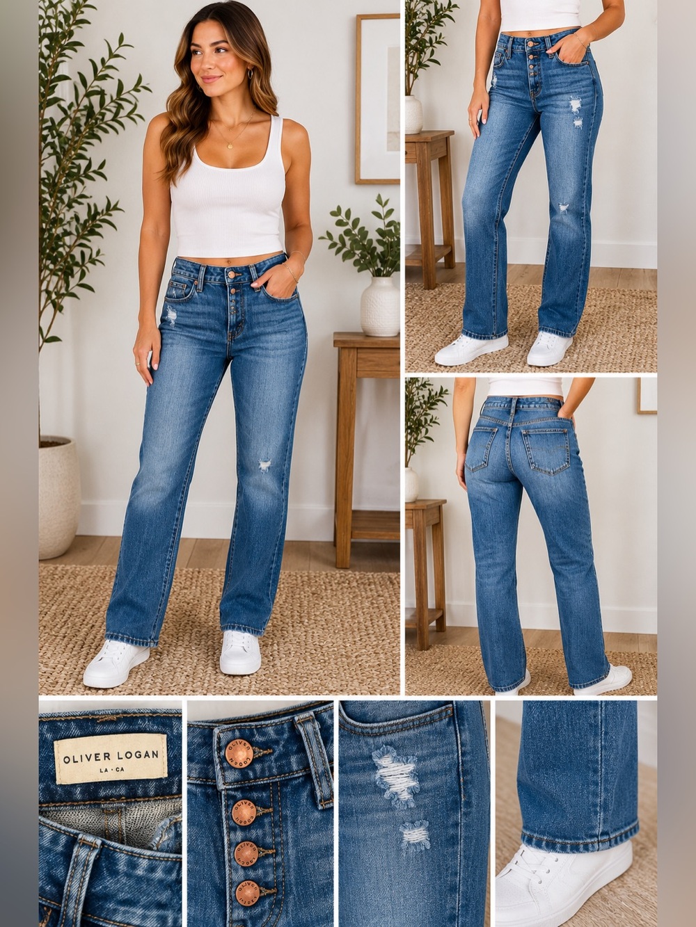 Olivers Women's Flare Wide-Leg Jeans — Medium Blue Denim